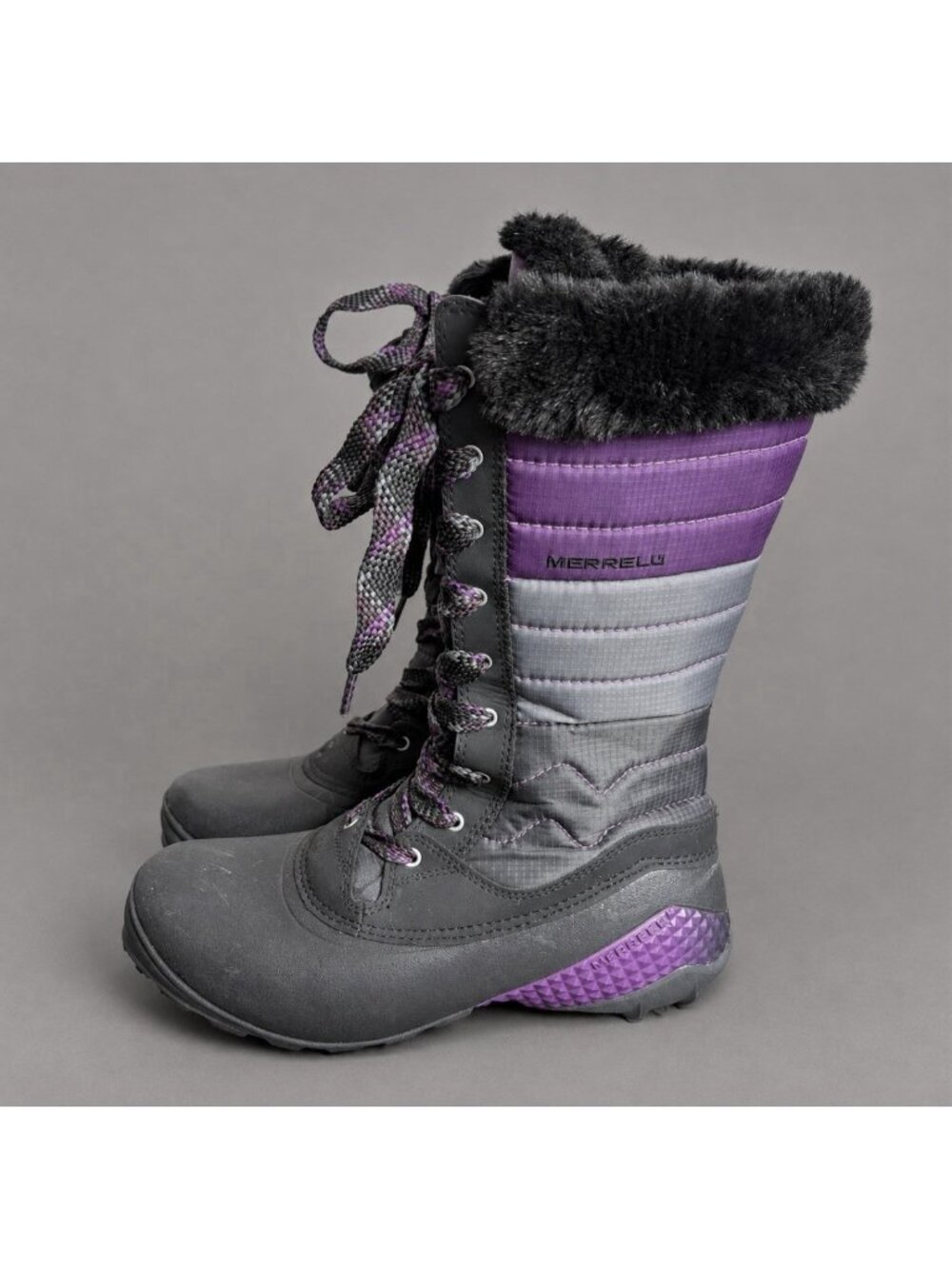 MERRELL Womens Size 7.5 Waterproof Winterbelle Winter Boots Purple/Black